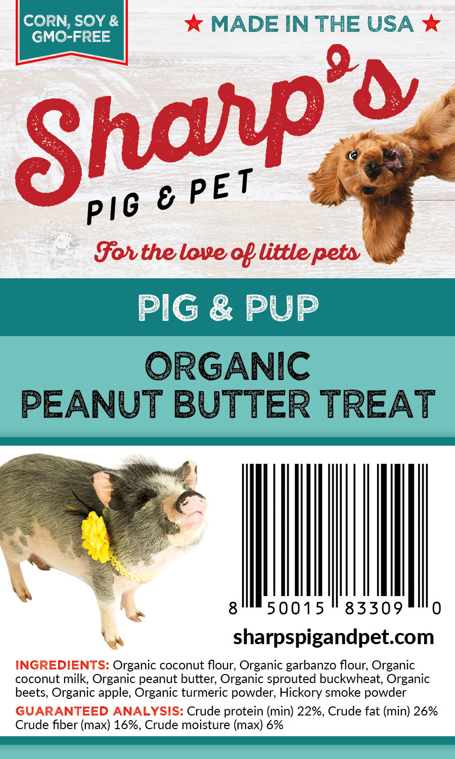 Sharp&#39;s Pig &amp; Pup Organic Peanut Butter Treats